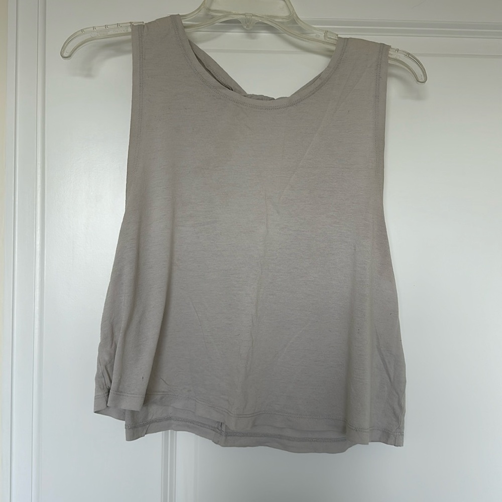 Grey/white beyond yoga cutout tank